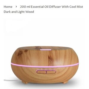 Wood Grain Essential Oil Diffuser with LED Light